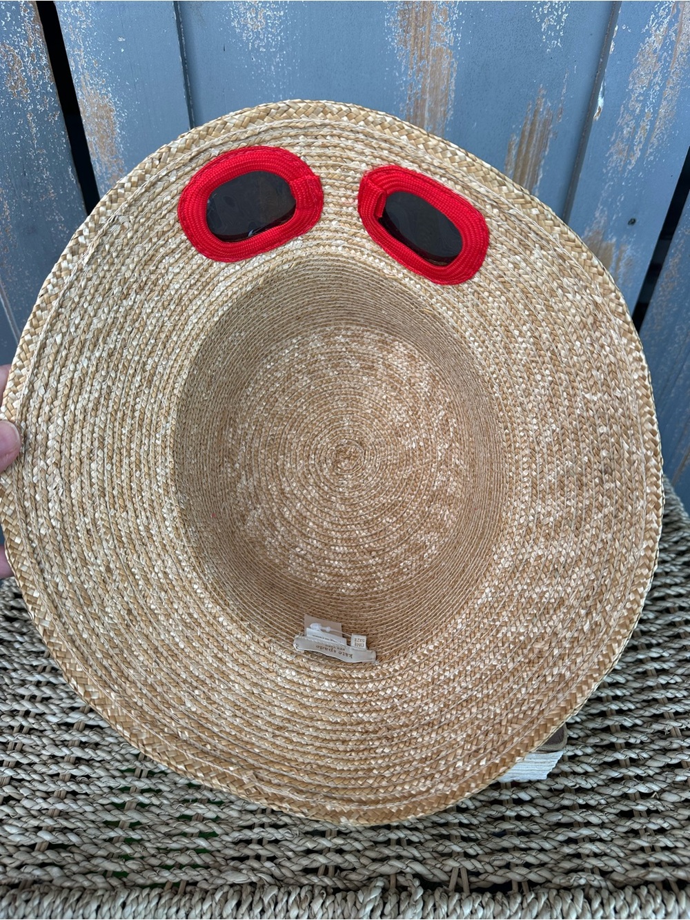Kate Spade Straw Sunglasses Hat Natural/Red Orange OS NWOT - Picture 8 of 11